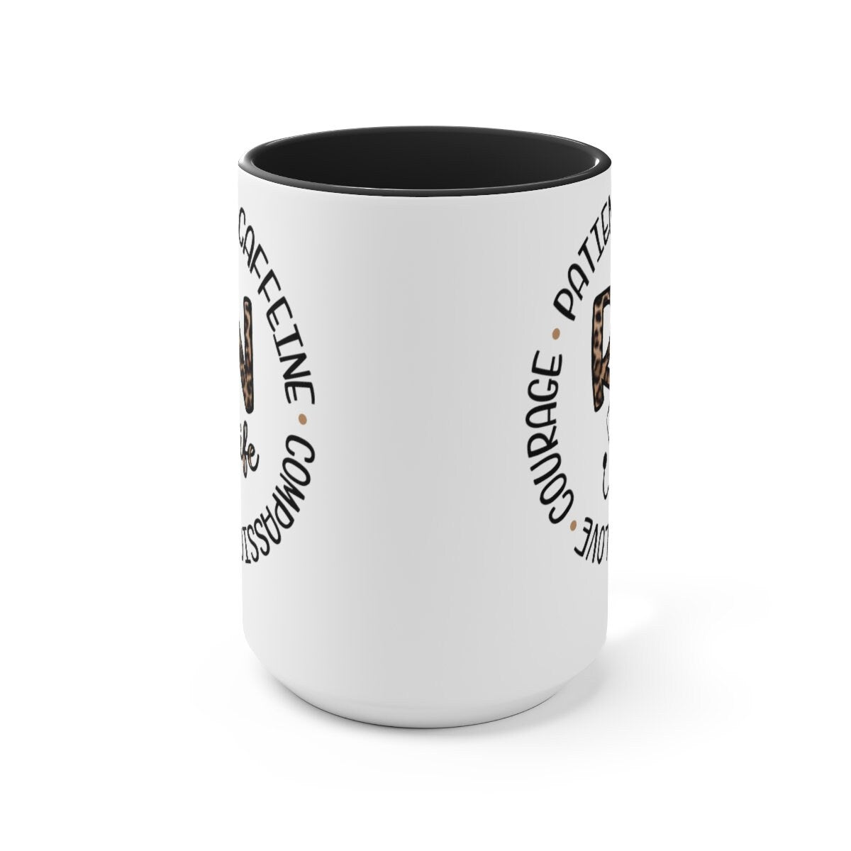 Animal Print RN, Nurses Two-Tone Coffee Mugs, 15oz