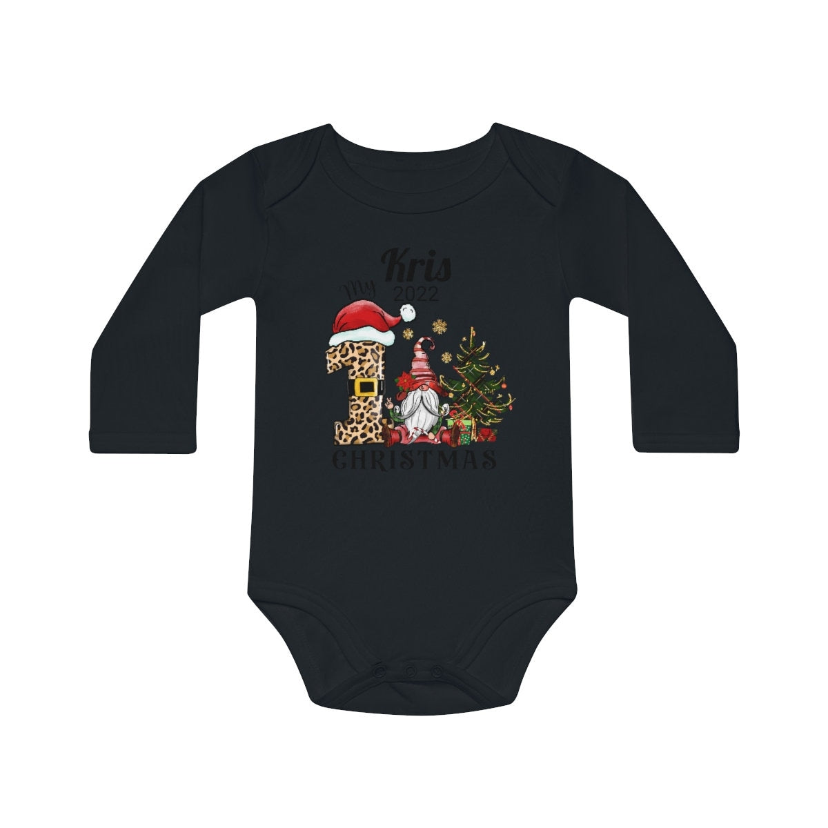 Baby's First Christmas Long-Sleeve Organic Bodysuit