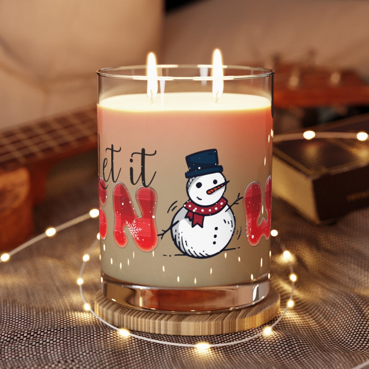 Christmas Let it snow Scented Candle - Full Glass, 11oz