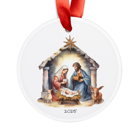 Nativity Scene Ornament, Christmas Tree Decor, Keepsake Ornament, Christmas Ornament, Ceramic Ornament, Holiday Gift, Stocking Stuffer Idea