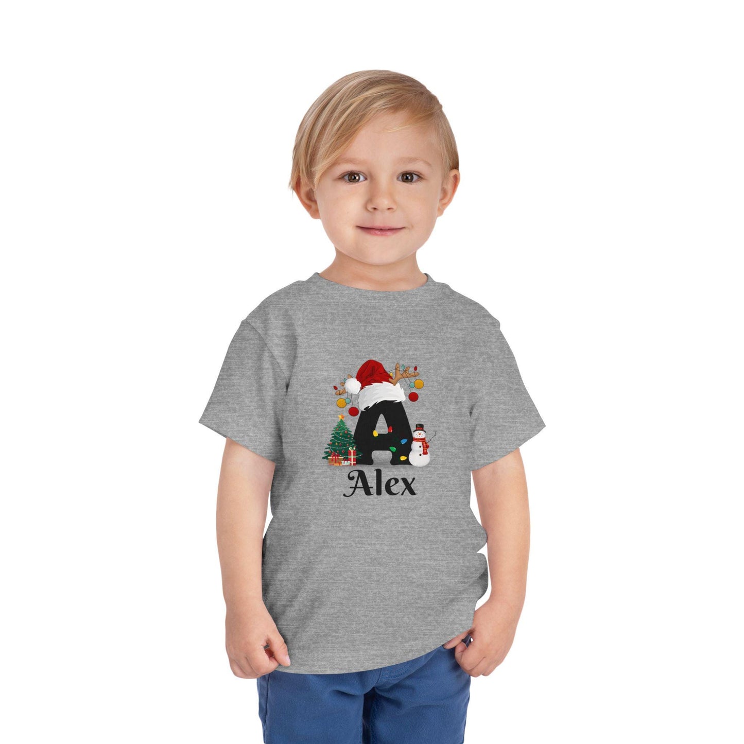 Personalized Christmas Initial Toddler Tee