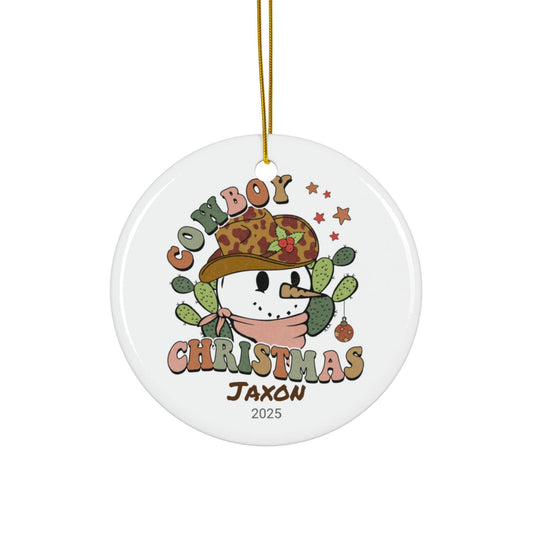 Cowboy Baby First Christmas Ornament, Personalized Baby Christmas Ornament, Western Cowboy Baby Ornament, Holiday Baby Ornament