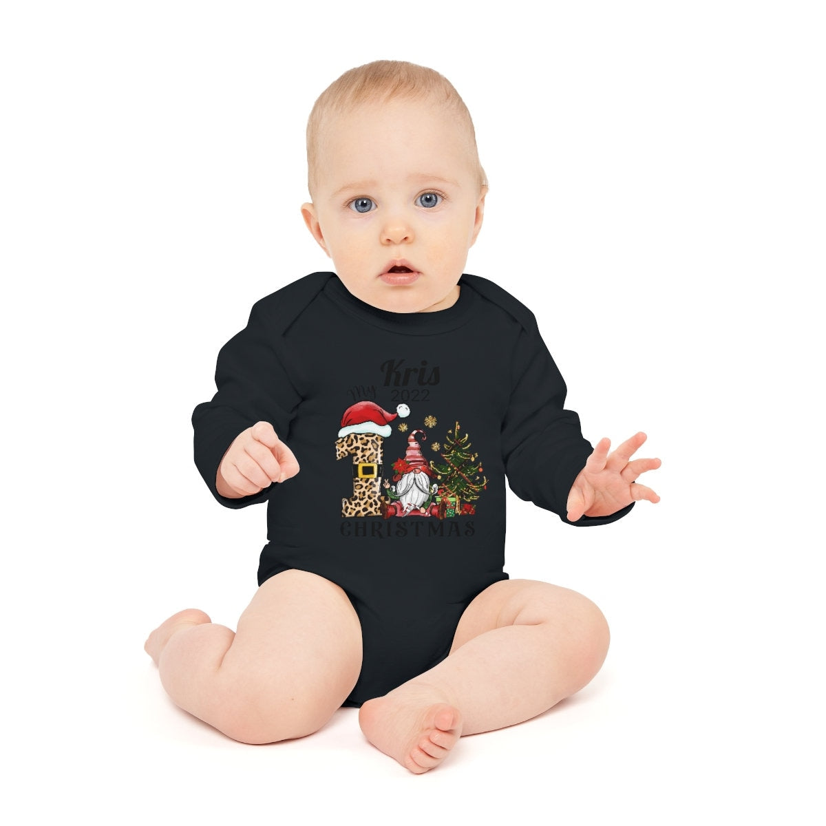 Baby's First Christmas Long-Sleeve Organic Bodysuit