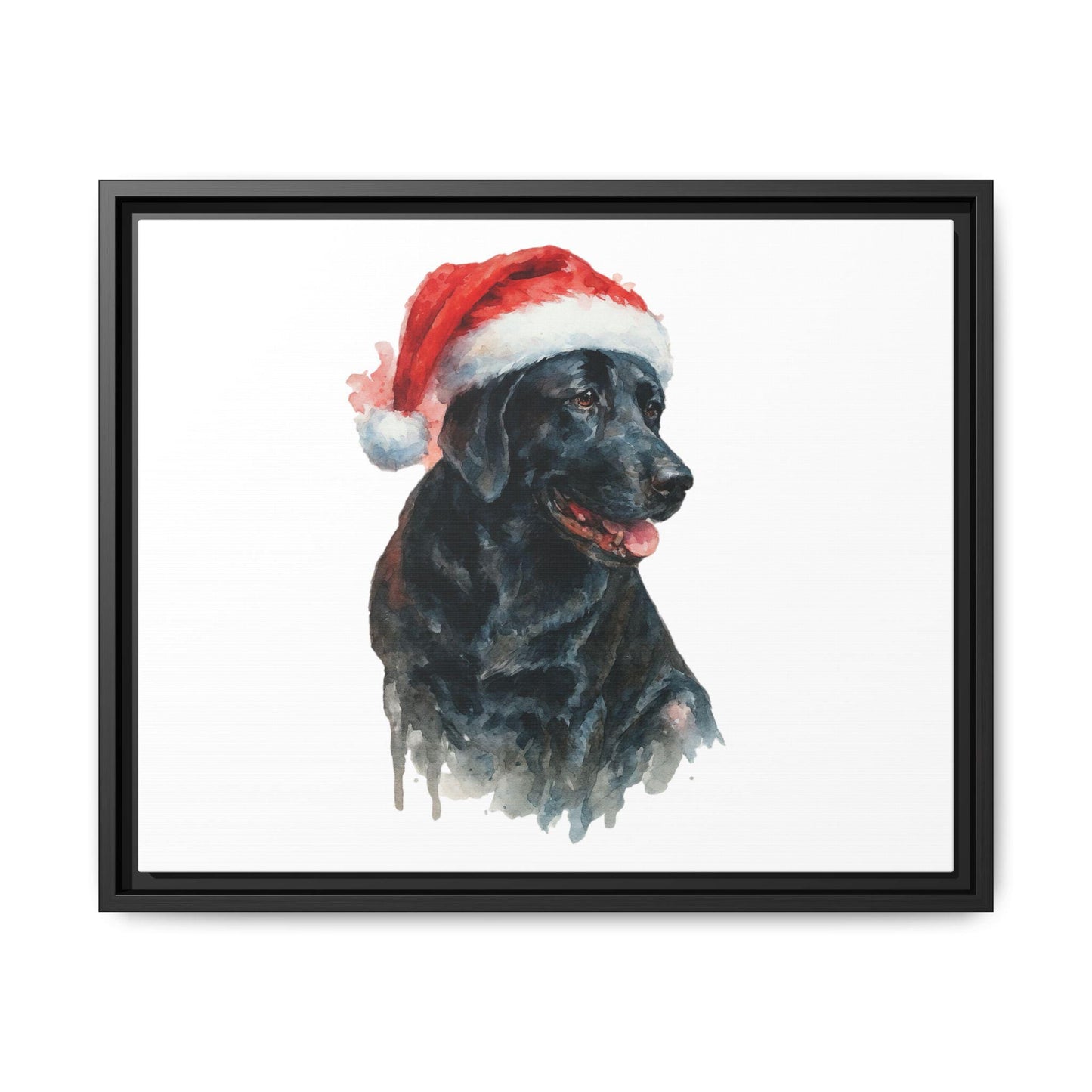 Pet Watercolor in Santa Hat, your favorite photo, Canvas