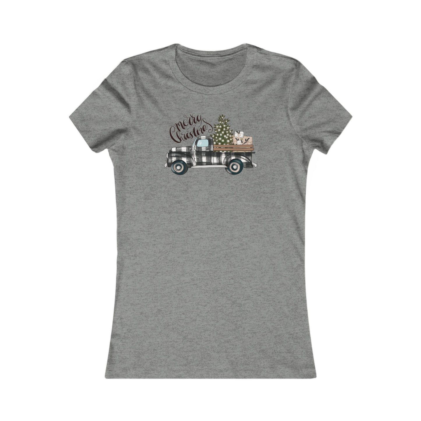 Black and white buffalo check Christmas Women's Favorite Tee