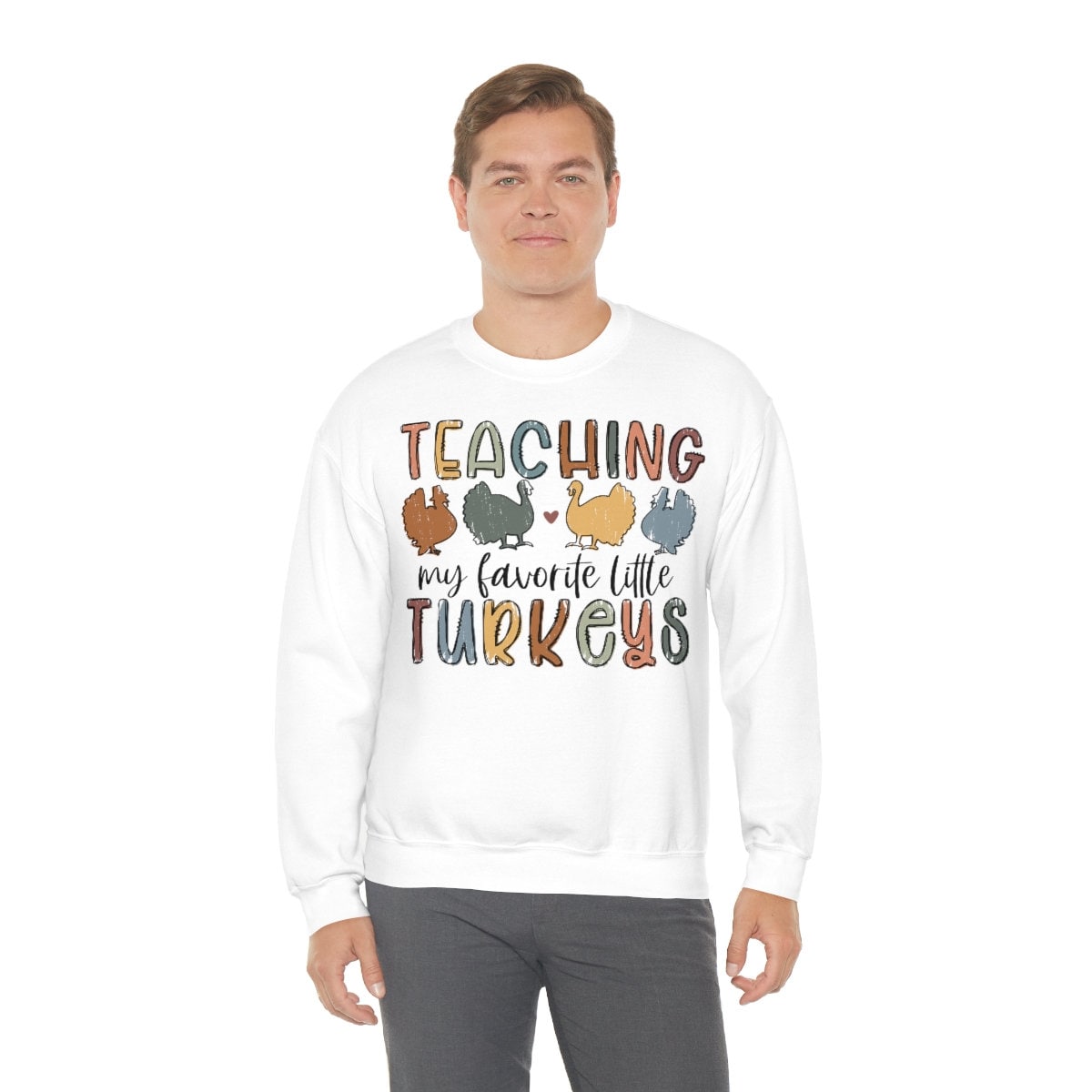 Teacher, Thanksgiving Unisex Heavy Blend Crewneck Sweatshirt