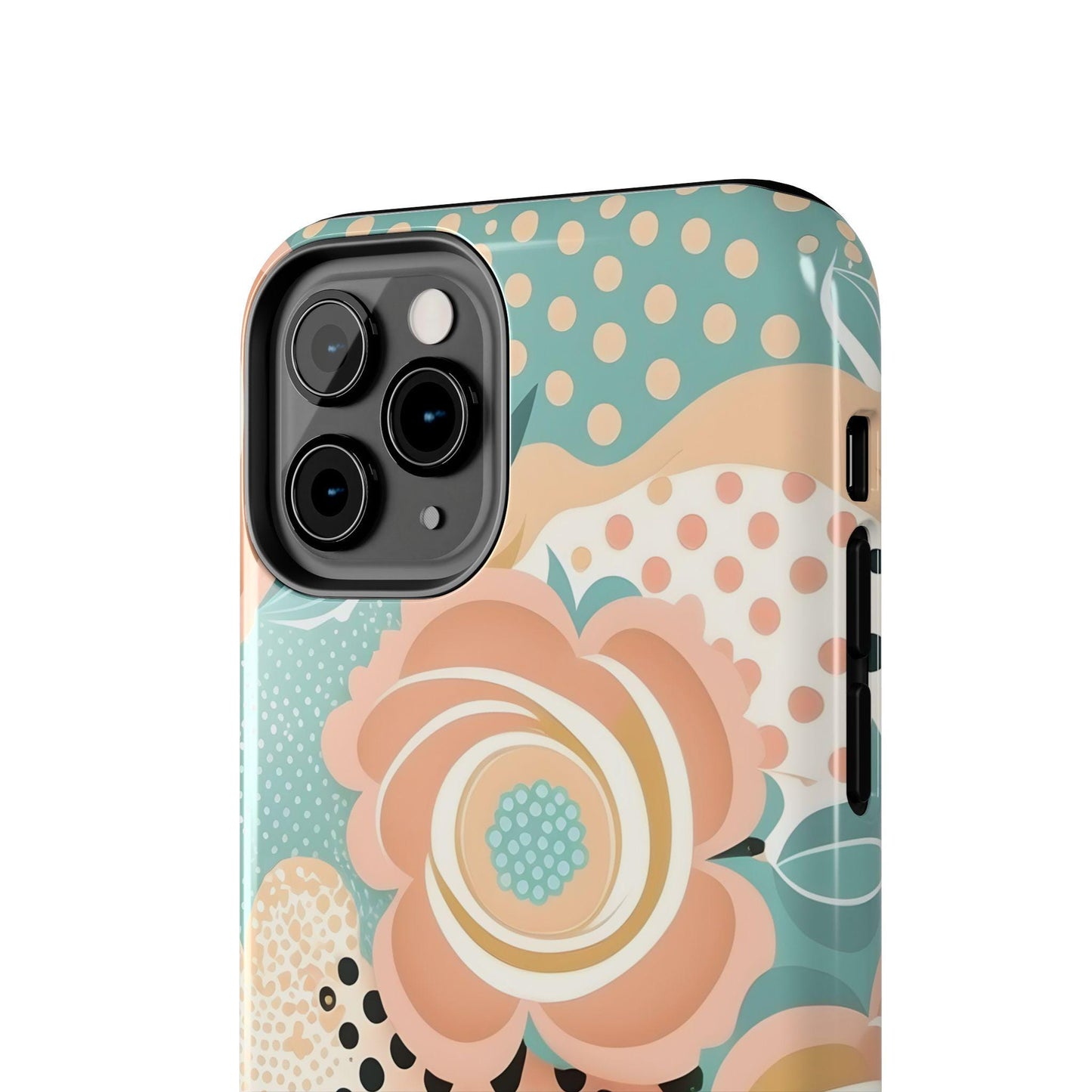 durable phone case, Retro, Circles and Flowers Tough Phone Cases