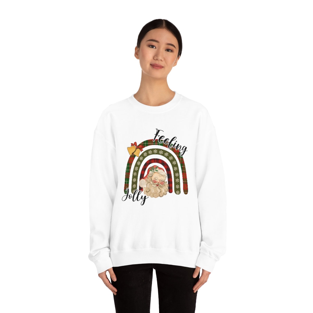 Retro, Santa, Feeling Jolly, Festive Unisex Heavy Blend Crewneck Sweatshirt