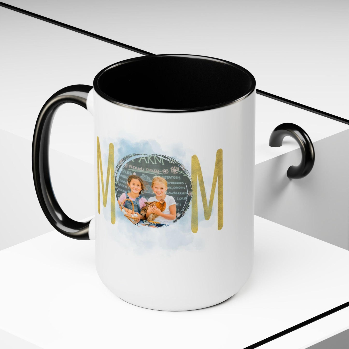 Personalized Mom mug, Birthday gift, Christmas gift, Two-Tone Coffee Mugs, 15oz