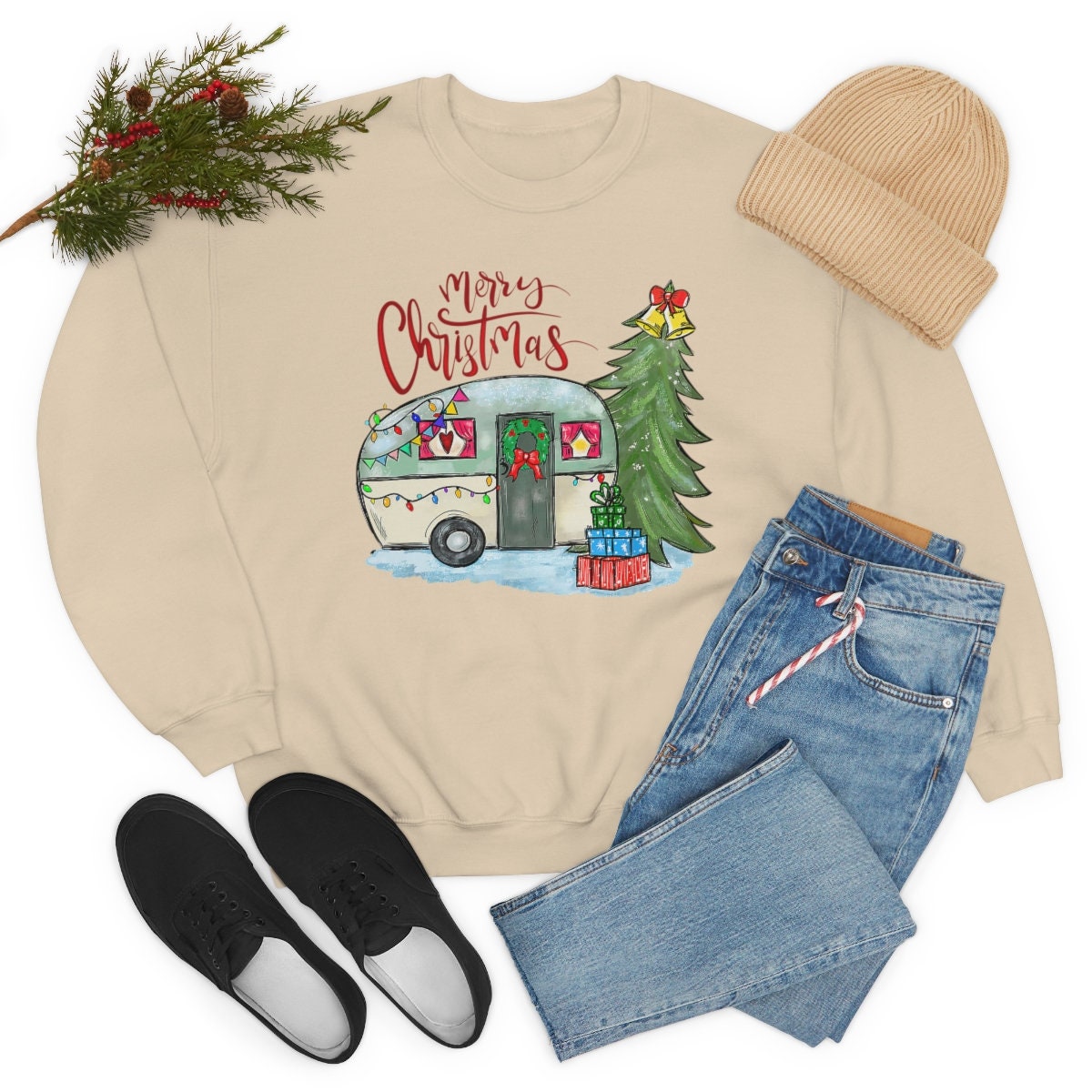 Camping , Merry Christmas Unisex Heavy Blend Crewneck Sweatshirt