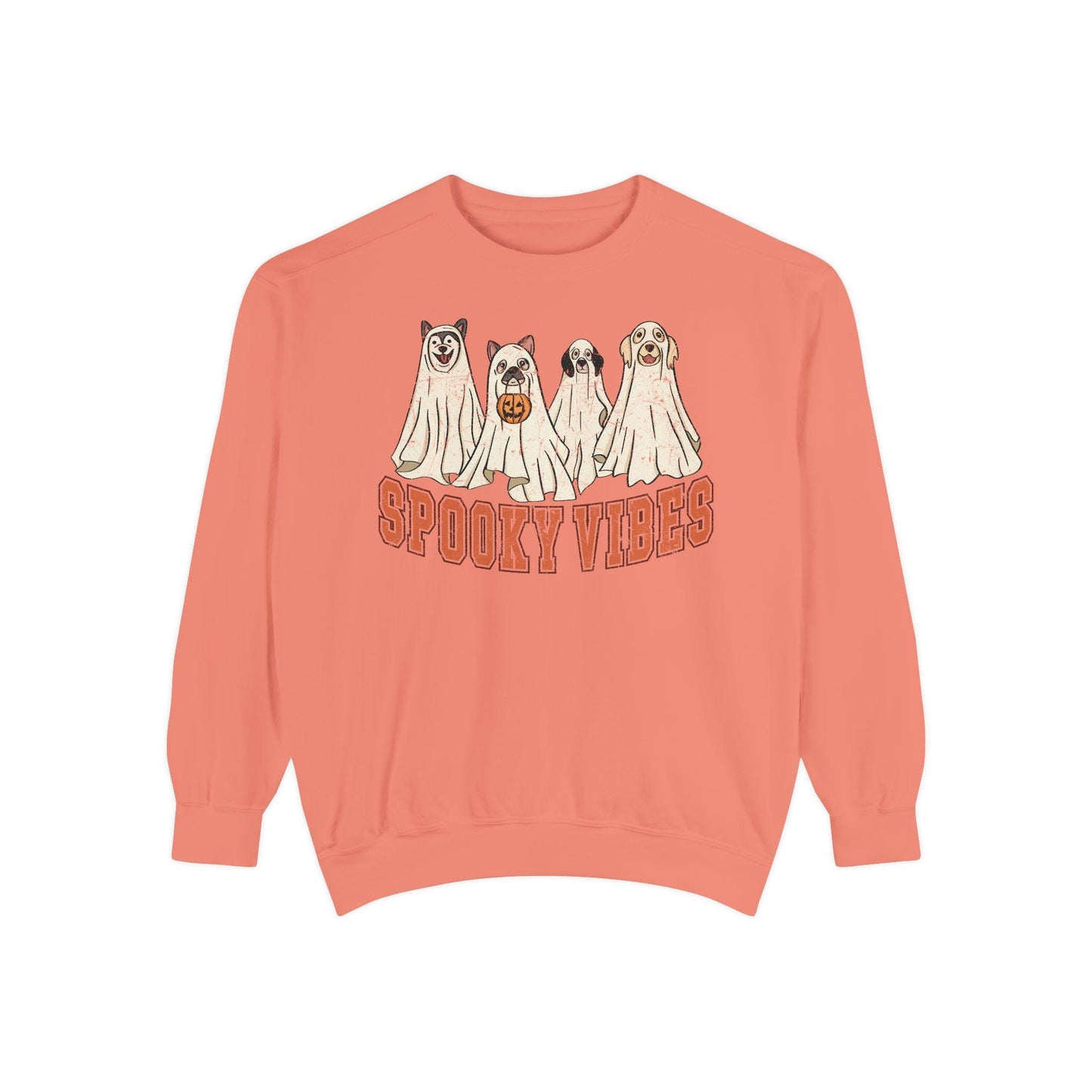 Comfort Colors Ghost Dog Halloween Sweatshirt, Spooky Season