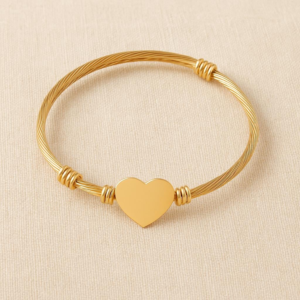 Personalized, Engraved Heart Cuff Bracelet | Personalized Engraving Jewelry, Christmas Gift