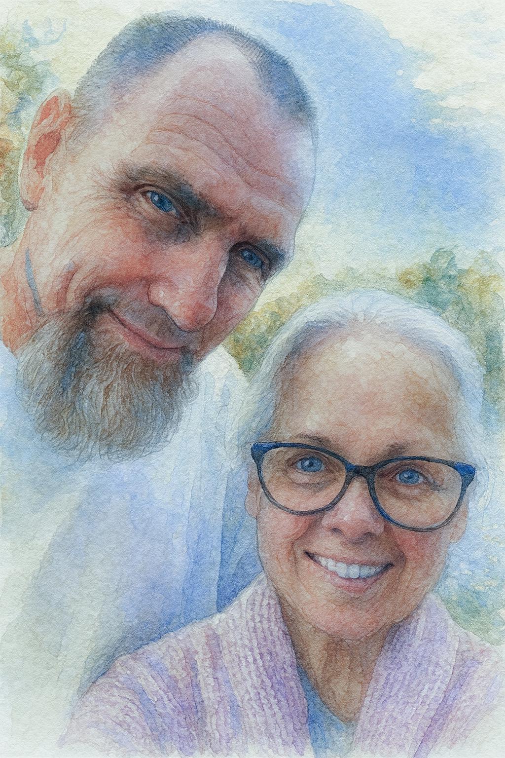 Watercolor Painting from your Photo, Custom Watercolor Couple Portrait, Canvas wall art, personalized art, customizable art, Christmas gift