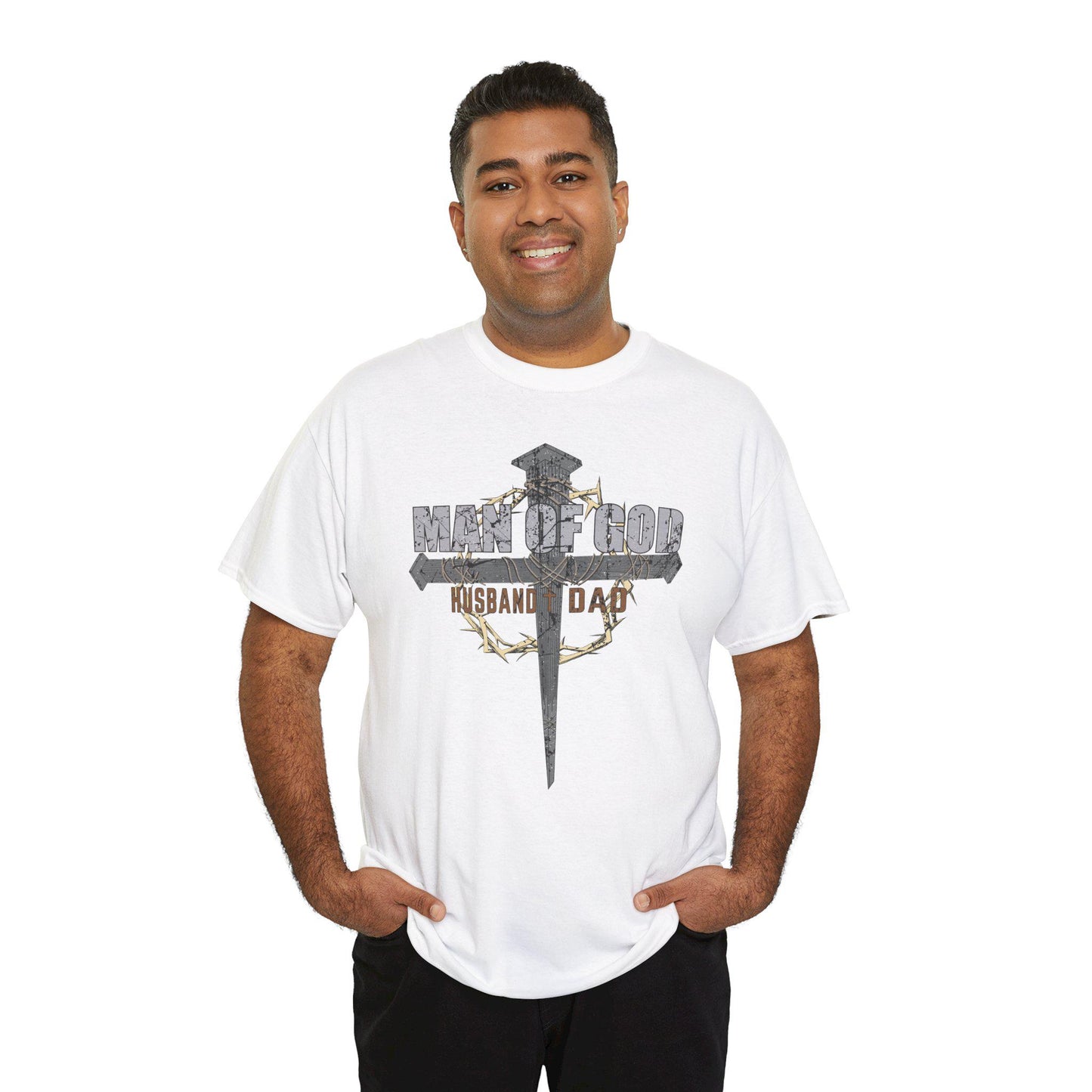 Man Of God, Religious, Christian, Spiritual, Fathers day Unisex Heavy Cotton Tee