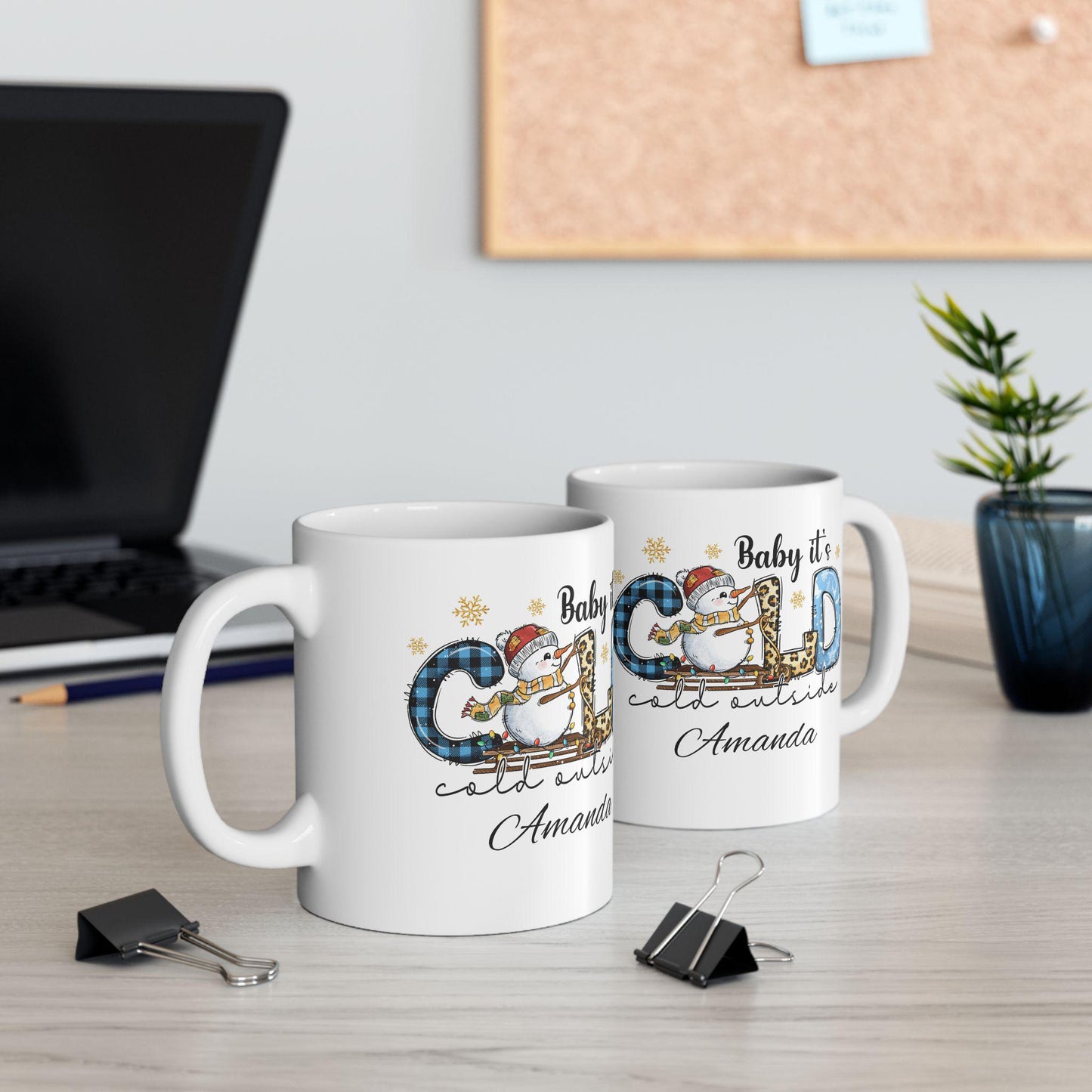Personalized Christmas Mug: Winter Design, Corporate Gift