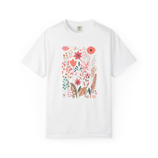 Pastel Wild flower Unisex Garment-Dyed T-shirt