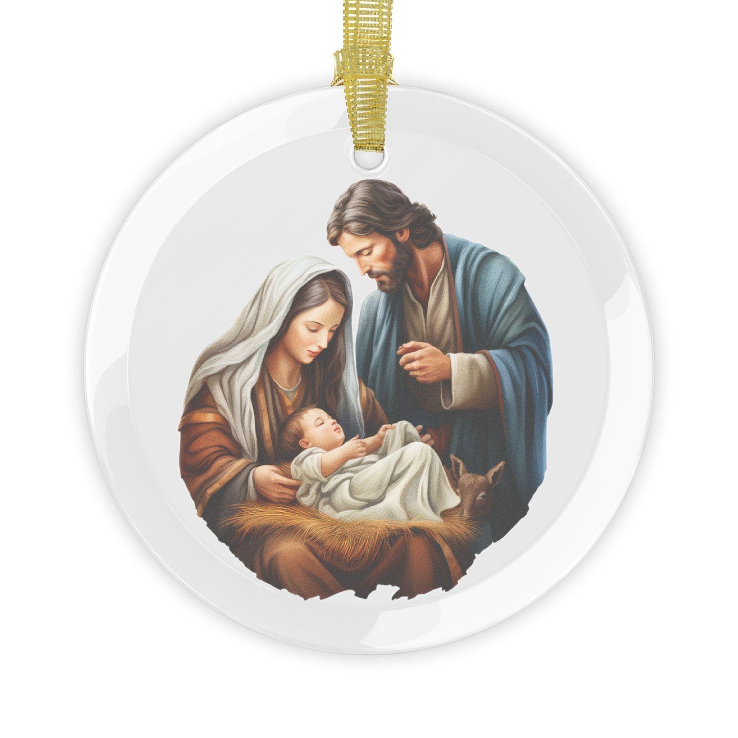 Nativity Scene Ornament, Christmas Tree Decor, Keepsake Ornament, Christmas Ornament, Glass Ornament, Holiday Gift, Stocking Stuffer