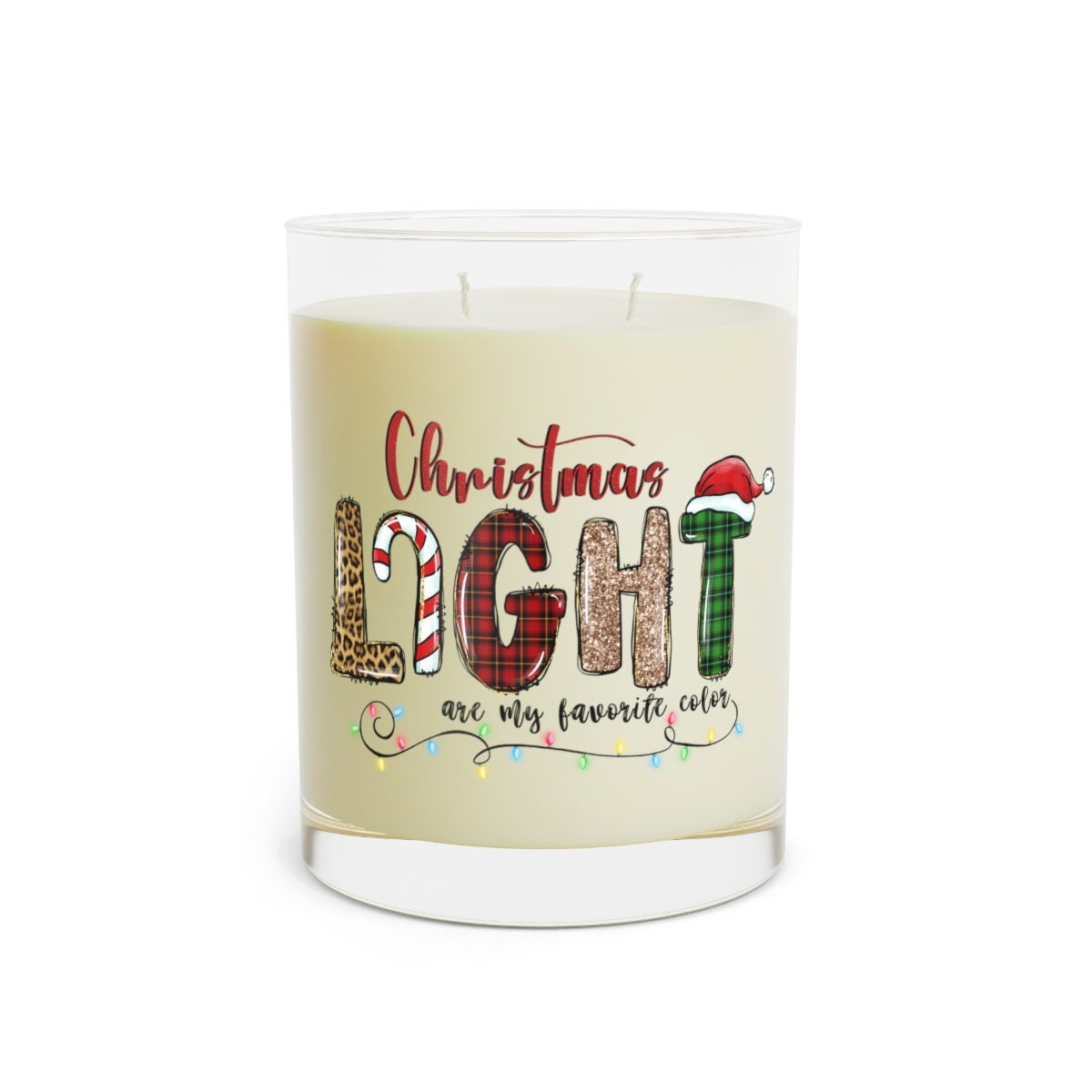 Christmas Lights Scented Candle - Full Glass, 11oz
