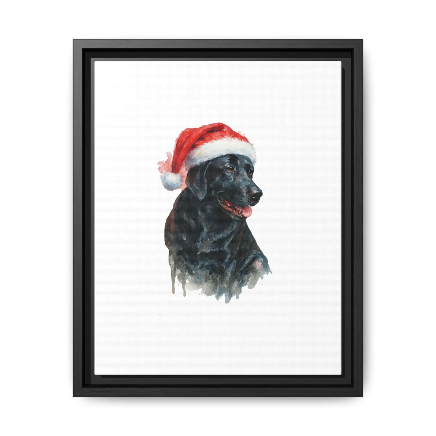 Pet Watercolor in Santa Hat, your favorite photo, Canvas