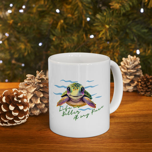 Sea Turtle Ceramic Mug, Under the Sea Design (11oz)