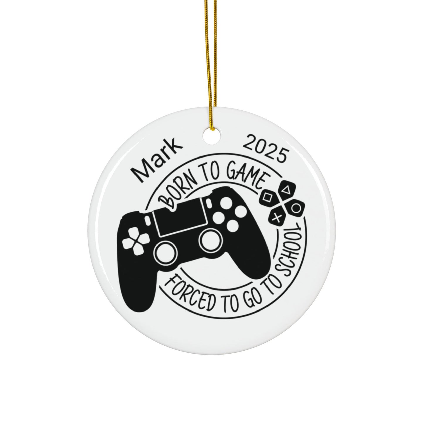 Gamer Ornament, boys ornament, childs ornament, Personalized 2023 Gamer Christmas Ceramic Ornament