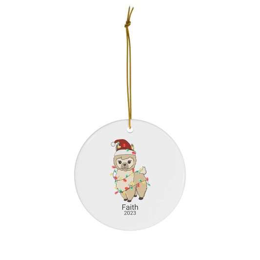 Christmas Lama Ceramic Ornament, 1 Shape