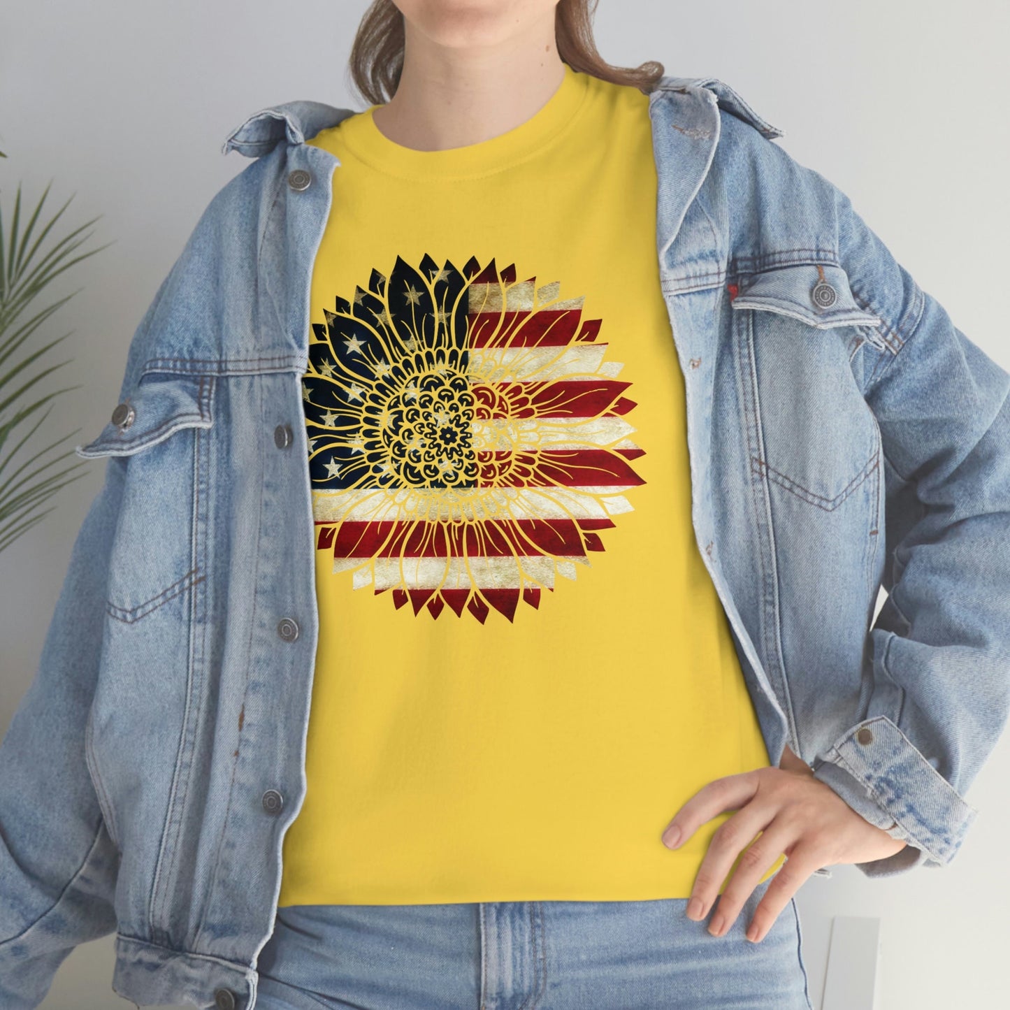 America Sunflower Shirt, USA Flag Flower T Shirt, Gift For American, 4th Of July Flag Graphic T-Shirt, Freedom TShirt, Independence Shirt