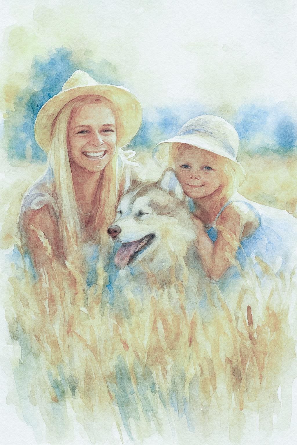 Watercolor Painting from your Photo, Custom Watercolor Couple Portrait, Canvas wall art, personalized art, customizable art, Christmas gift