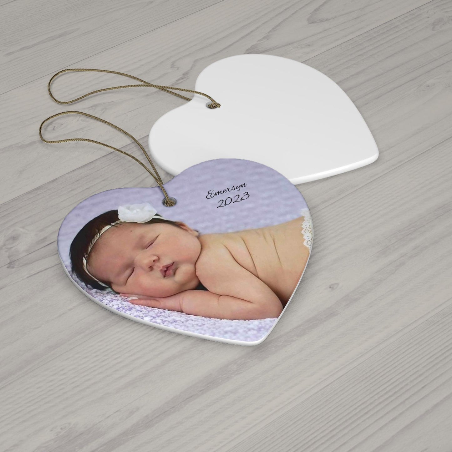 Personalized Ornament, Custom Ornament, Photo Ornament, Gift for new mom, gift for grandparent, Ceramic Ornament, 2 Shapes