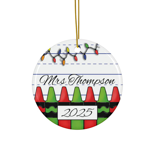 Teacher Christmas Ornament, Christmas Gift for Teacher, Gift for teacher firend, gift for cowoeker, group Christmas gift, Ceramic Ornament