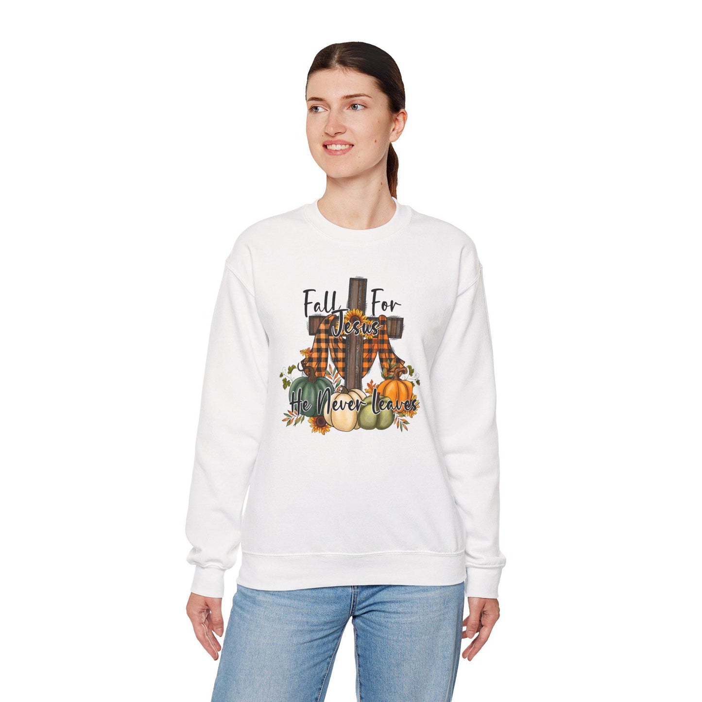 Fall For Jesus Unisex Heavy Blend Crewneck Sweatshirt
