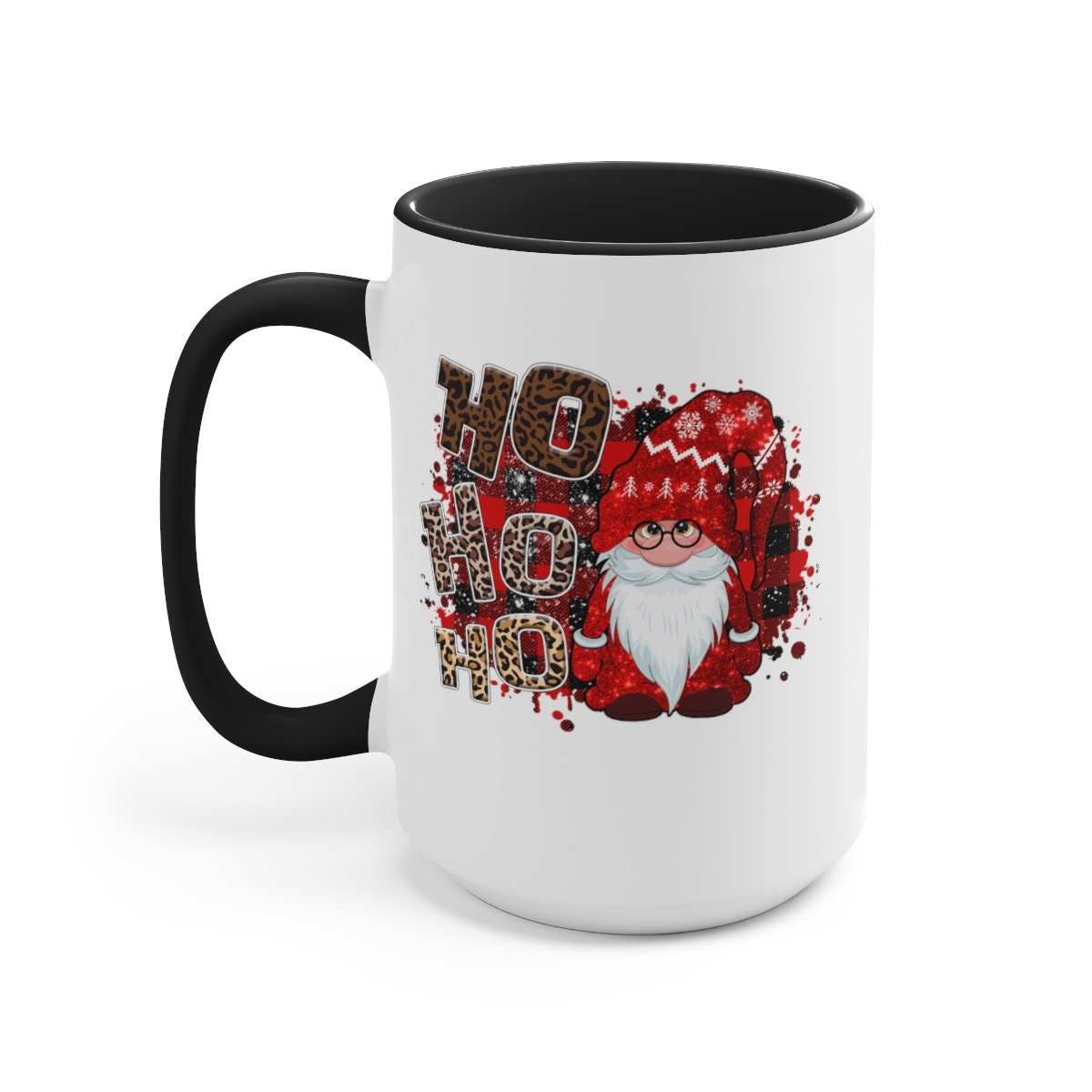 Christmas gnome ho ho ho Two-Tone Coffee Mugs, 15oz