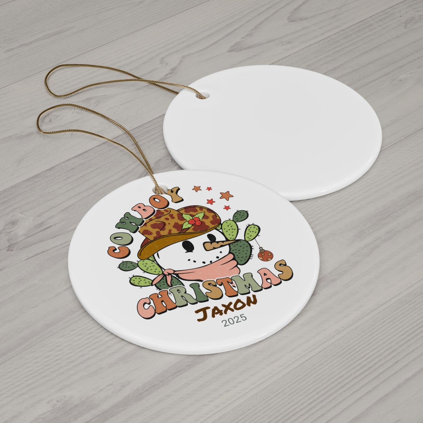 Cowboy Baby First Christmas Ornament, Personalized Baby Christmas Ornament, Western Cowboy Baby Ornament, Holiday Baby Ornament