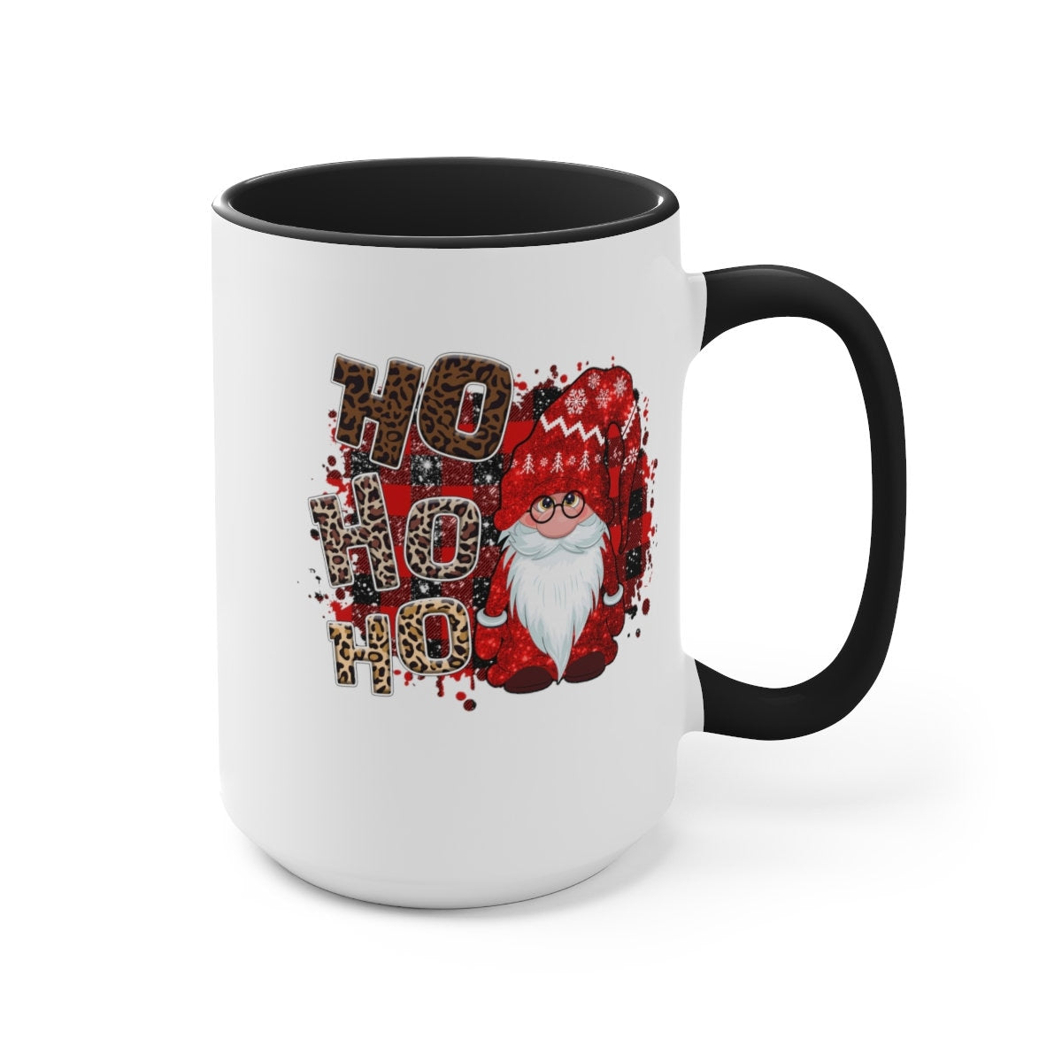 Christmas gnome ho ho ho Two-Tone Coffee Mugs, 15oz