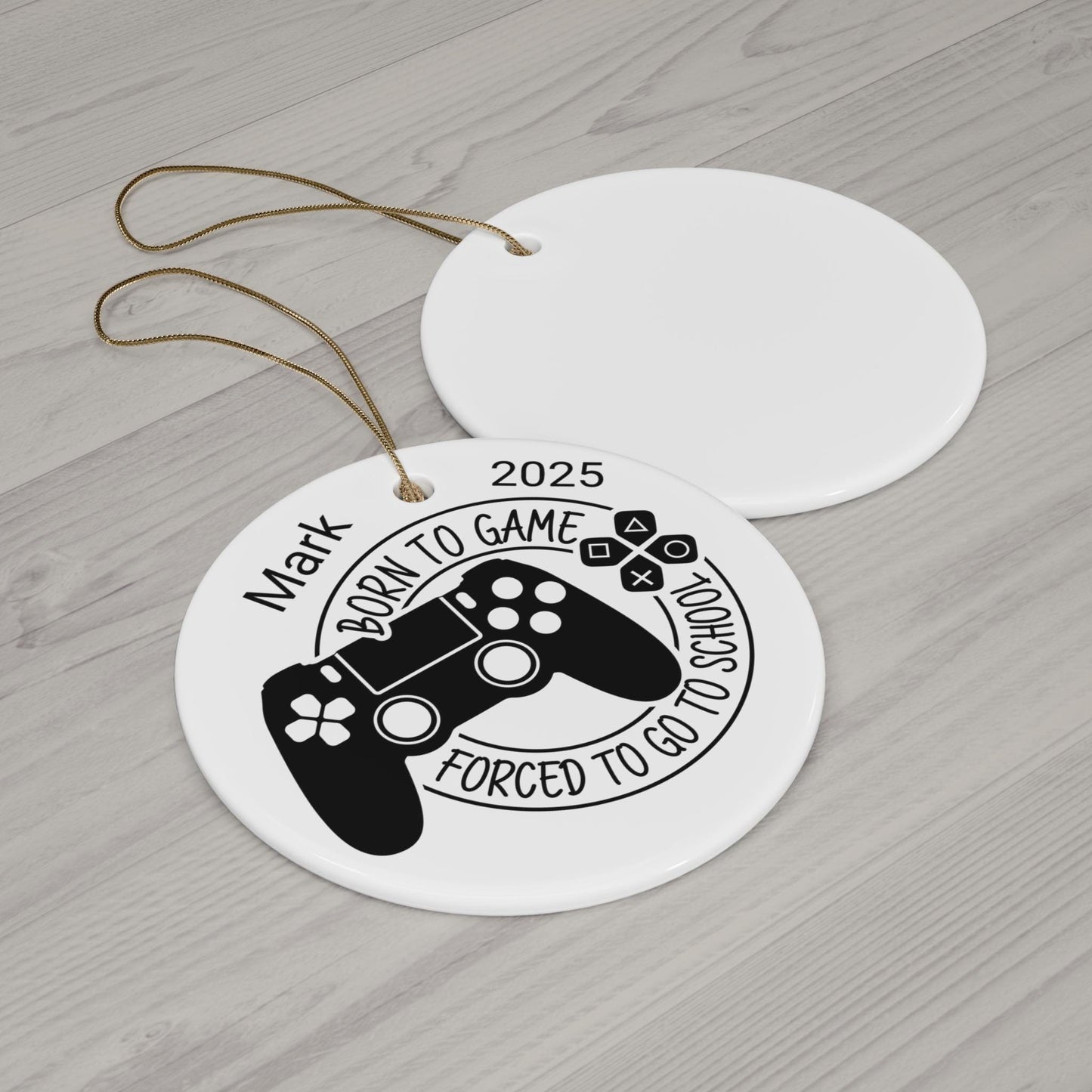 Gamer Ornament, boys ornament, childs ornament, Personalized 2023 Gamer Christmas Ceramic Ornament