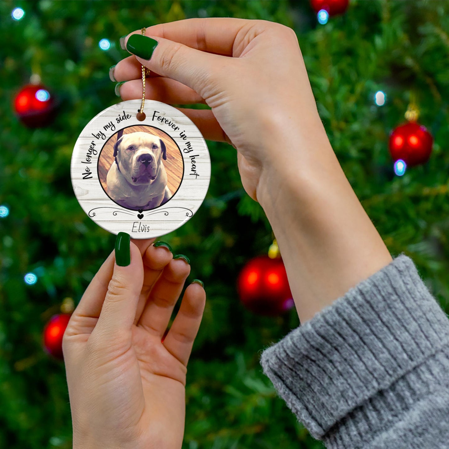 Pet Memorial ornament, Pet Keepsake ornament, Pet Photo Memorial Ornament, Pet Memorial, Any Pet, Round Ceramic Ornament