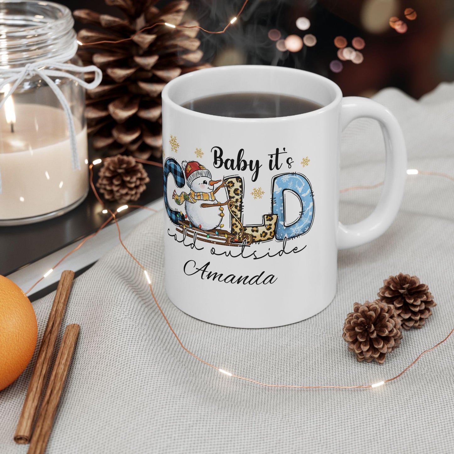 Personalized Christmas Mug: Winter Design, Corporate Gift