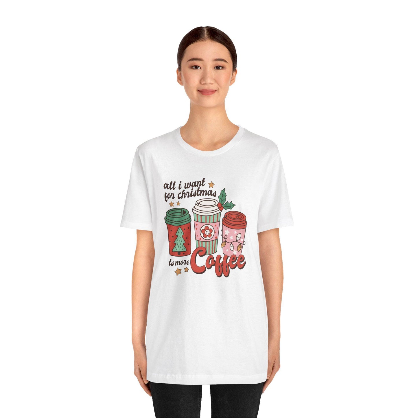 Christmas Coffee Graphic Tee, Unisex Jersey Short Sleeve