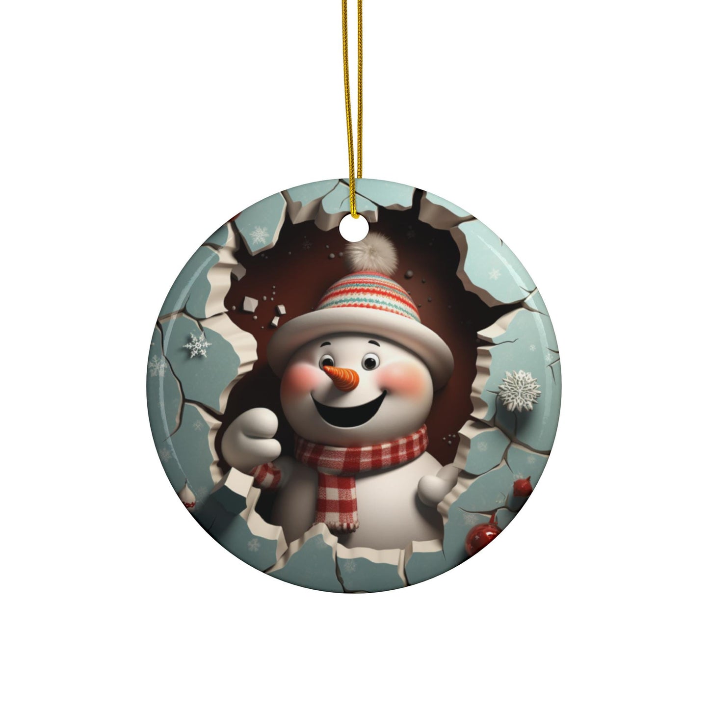 Christmas ornament, 3d ceramic ornament, Christmas gift, stocking stuffer Glass Ornament, Ceramic Ornament