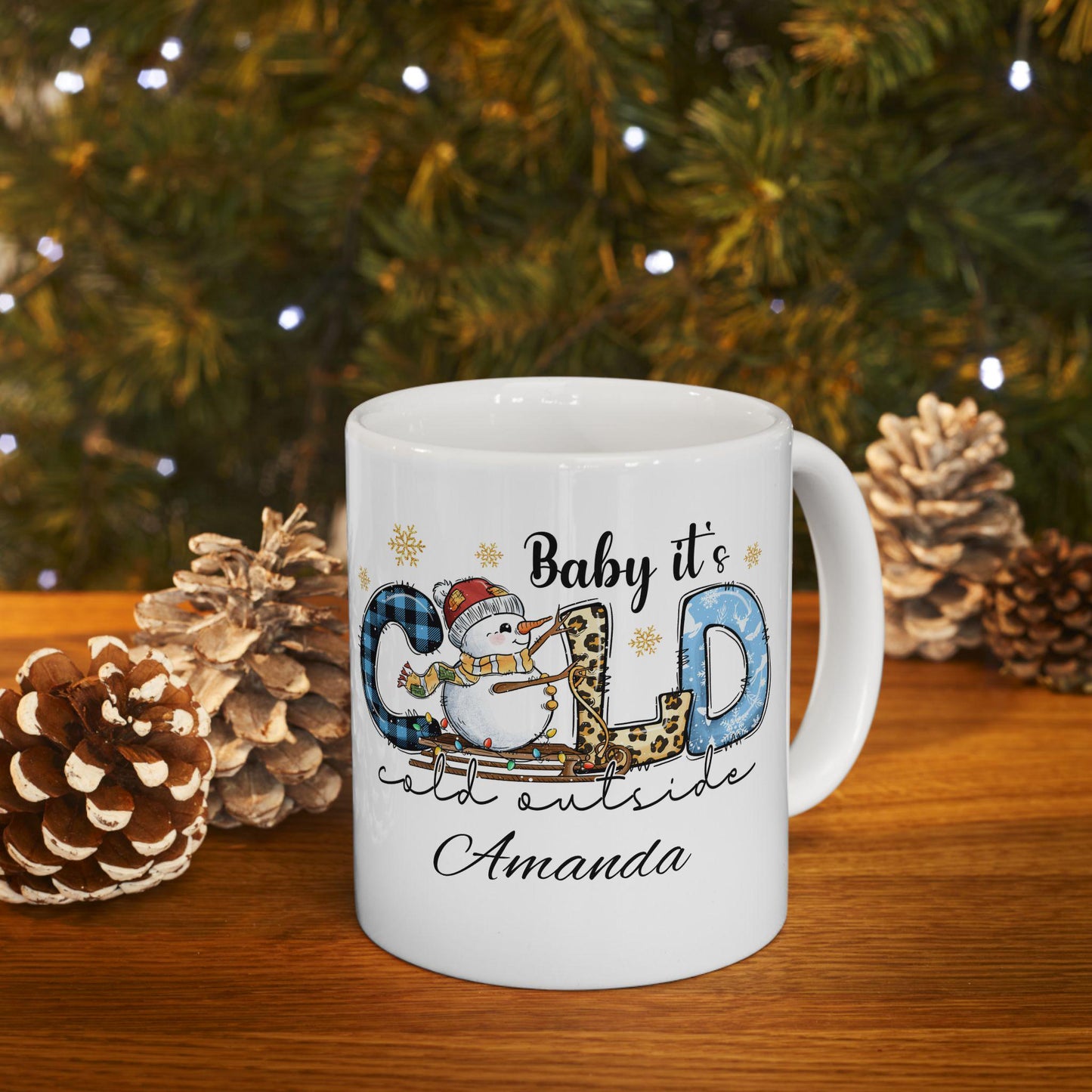 Personalized Christmas Mug: Winter Design, Corporate Gift