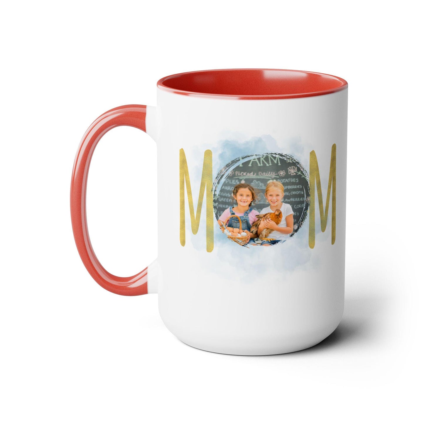 Personalized Mom mug, Birthday gift, Christmas gift, Two-Tone Coffee Mugs, 15oz