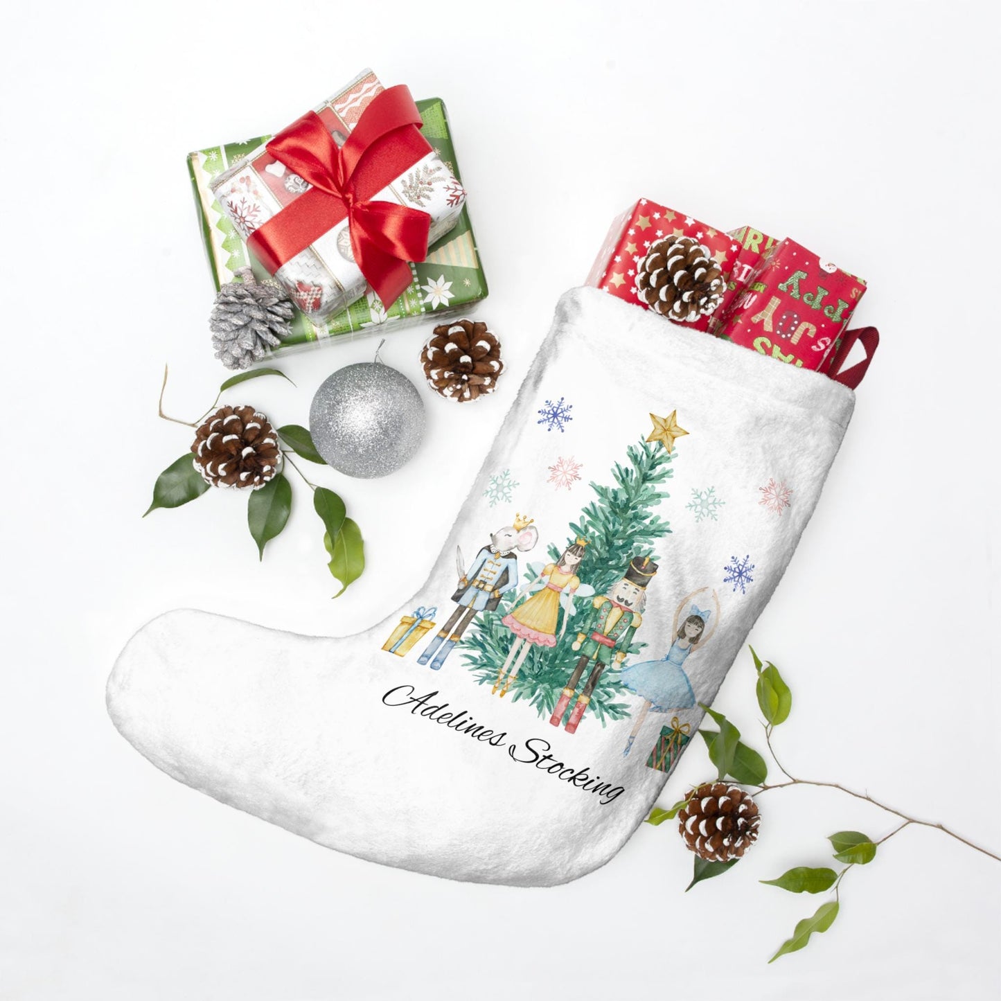 personalized Christmas stocking, Santa sack, Nutcracker, sugar plum fairy, Christmas Eve box, first Christmas gift Christmas Stockings