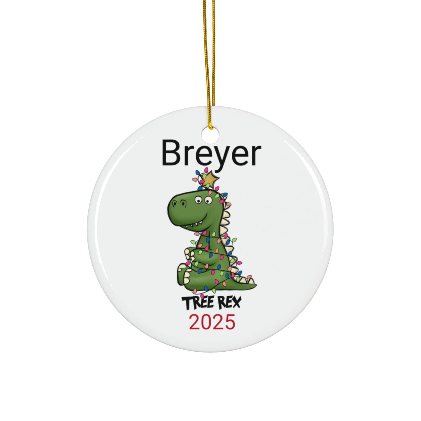 Personalized Dinosaur T-Rex Christmas Ornament