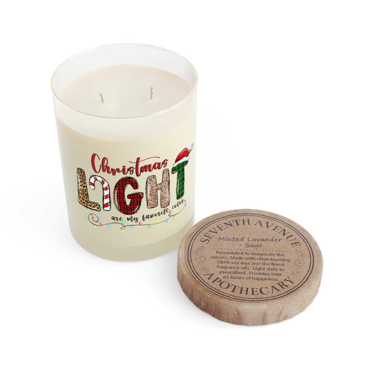 Christmas Lights Scented Candle - Full Glass, 11oz