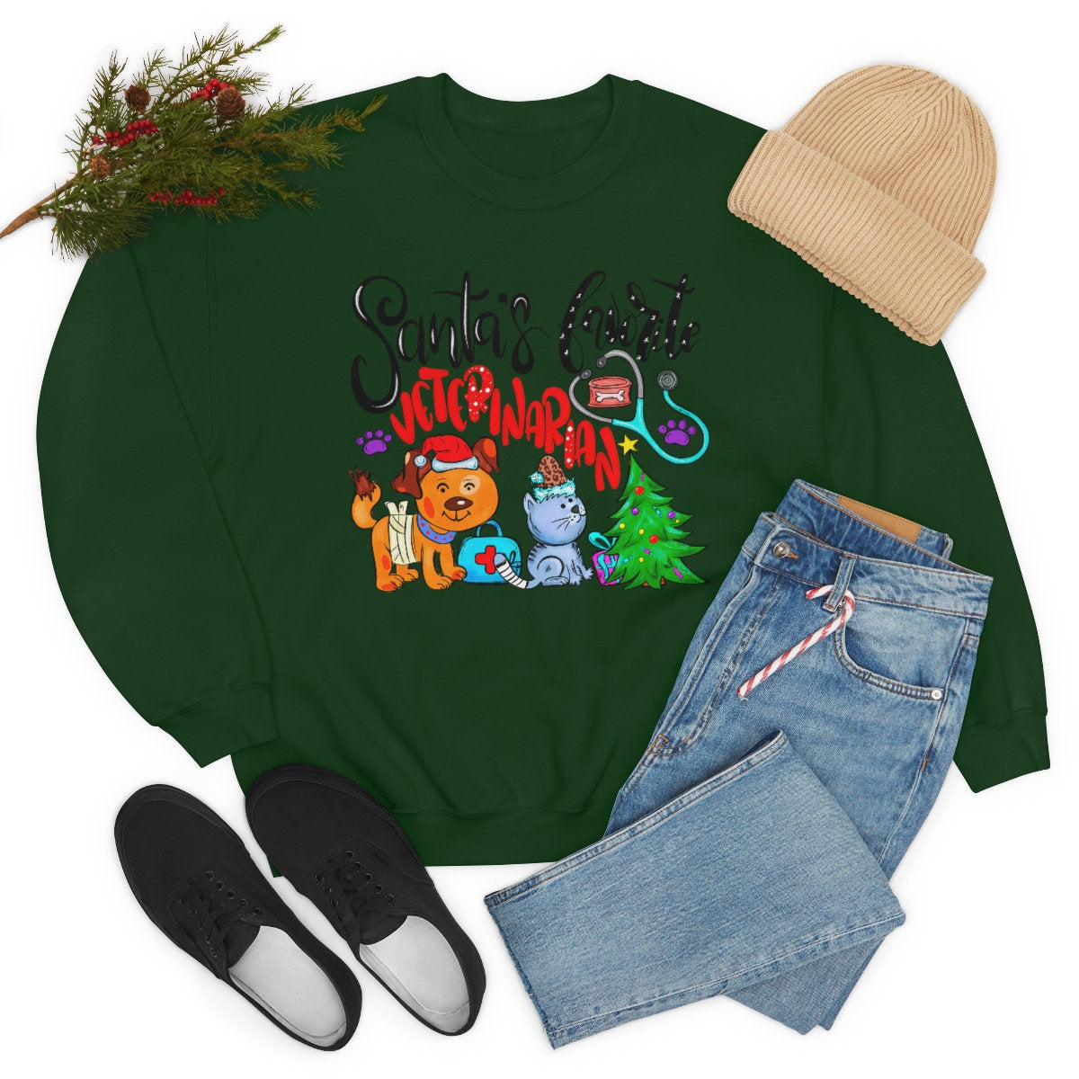 Santa's favorite Veterinarian Unisex Heavy Blend Crewneck Sweatshirt