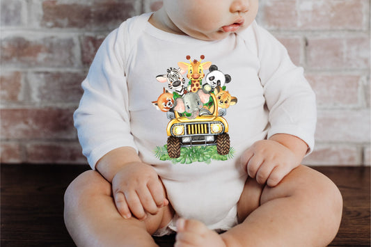 Animal Safari Infant Long Sleeve Bodysuit