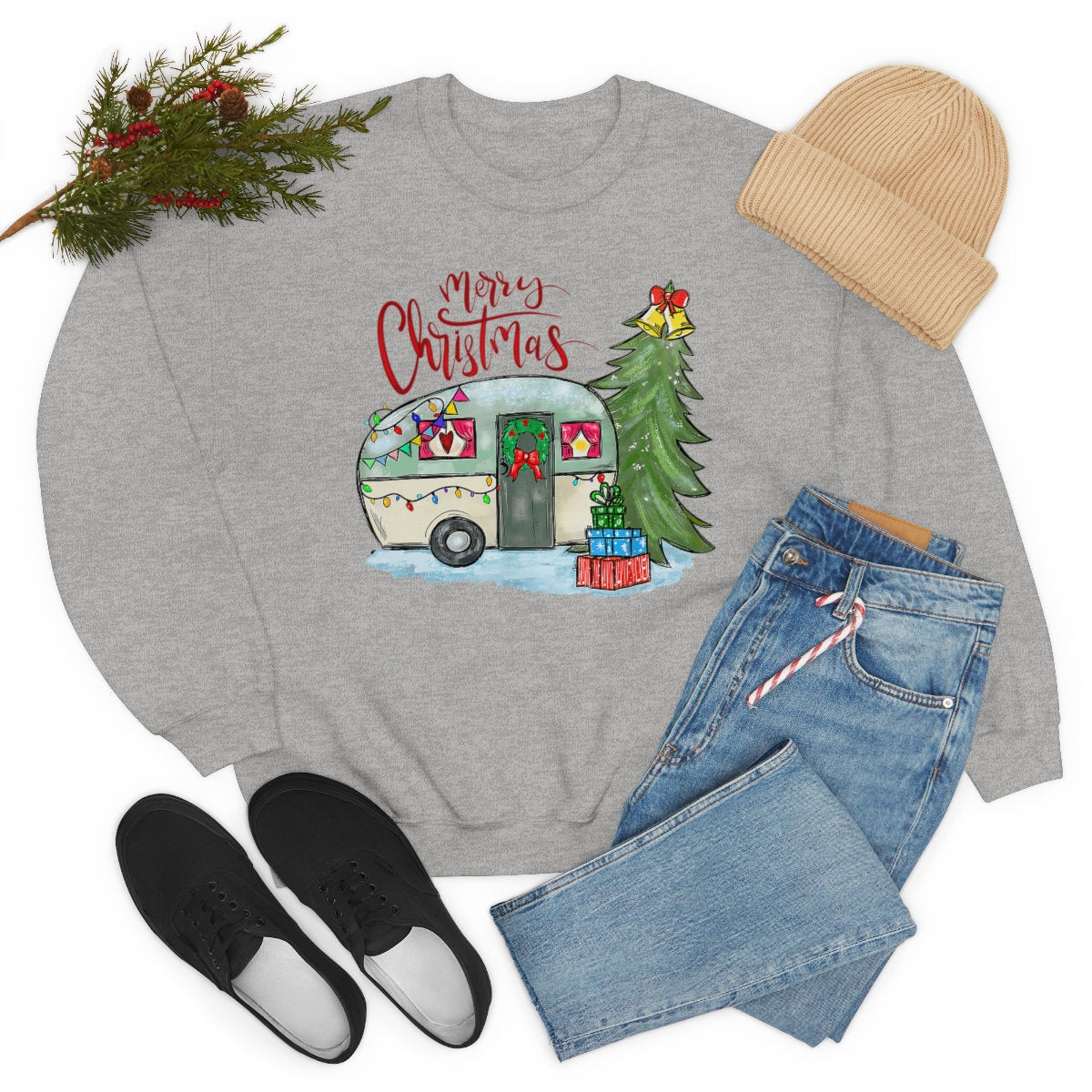 Camping , Merry Christmas Unisex Heavy Blend Crewneck Sweatshirt