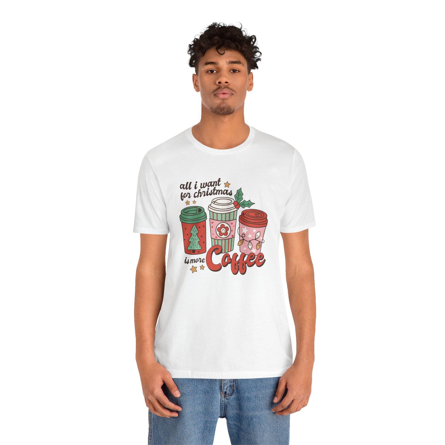 Christmas Coffee Graphic Tee, Unisex Jersey Short Sleeve