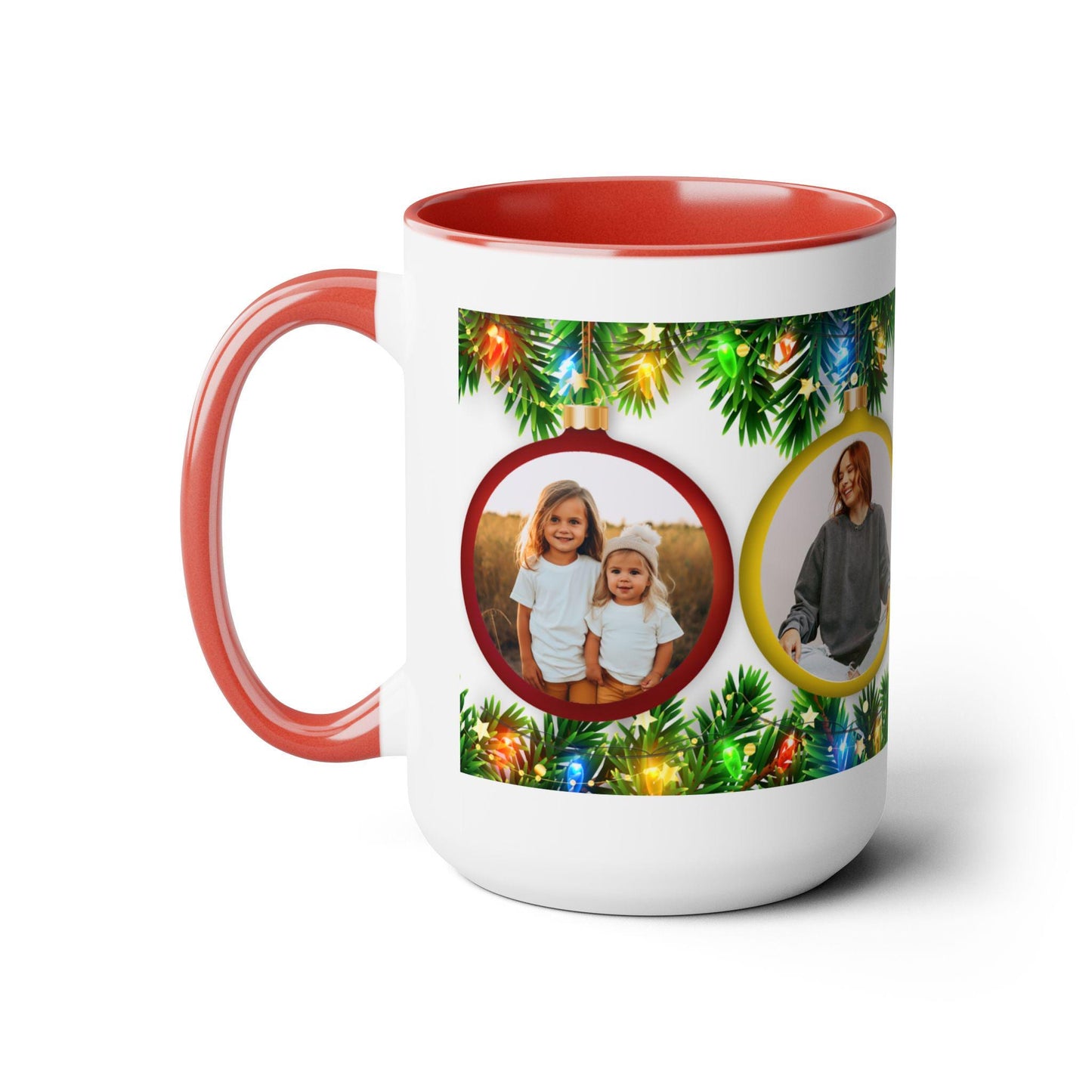 Personalized Photo Coffee Mug, Custom Two-Tone Ceramic Mug, 15oz