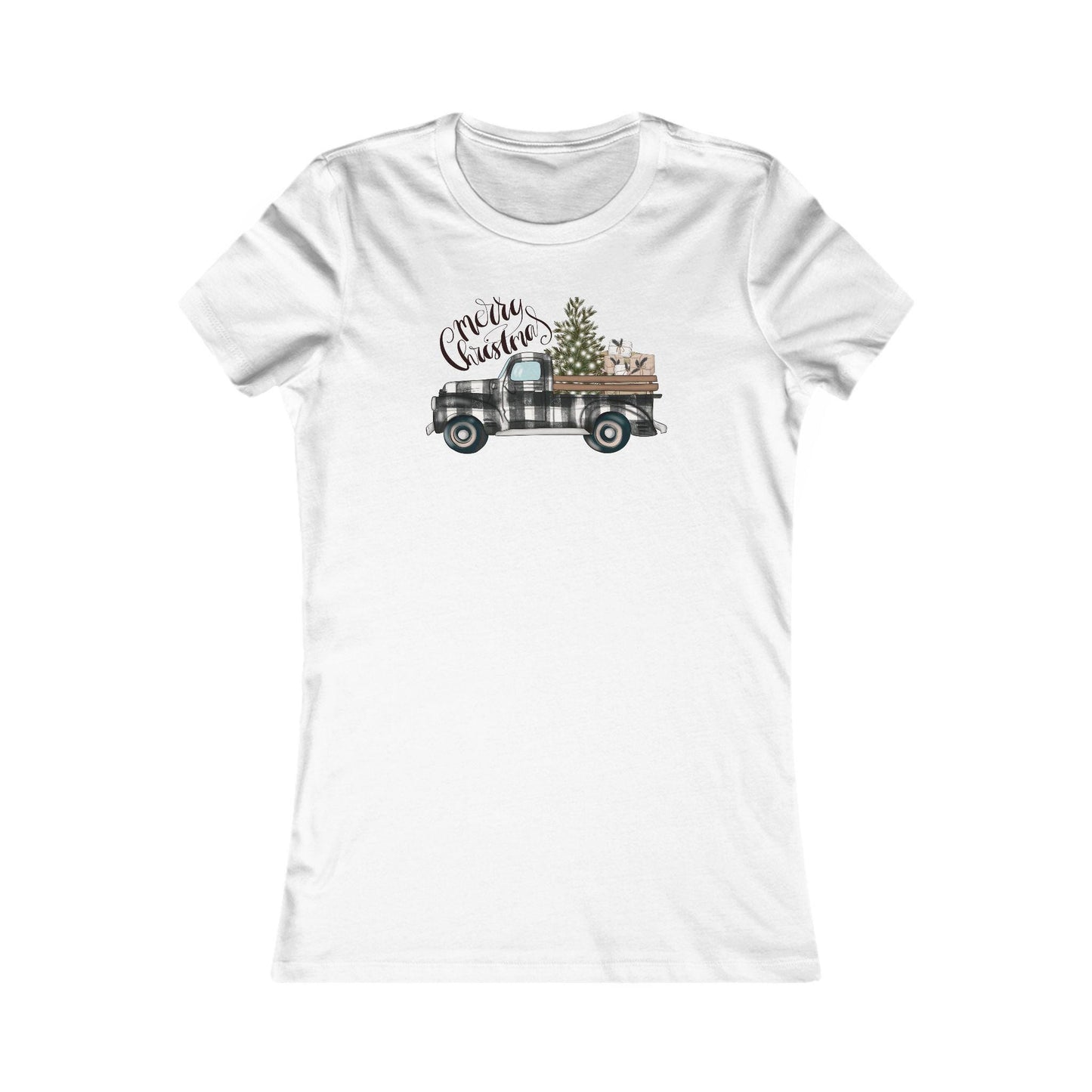 Black and white buffalo check Christmas Women's Favorite Tee